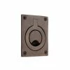 Signature Hardware 2-1/2 x 2 in. Brass Small Rectangular Recessed Ring Flush Pull in Antique Brass