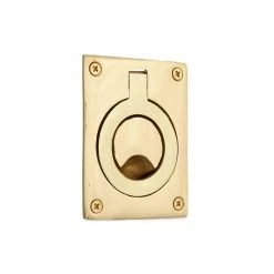 Signature Hardware 2-1/2 x 2 in. Brass Small Rectangular Recessed Ring Flush Pull in Oil Rubbed Bronze