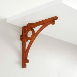 Signature Hardware Old-Fashioned 7 in. Cast Iron Shelf Bracket in Rust