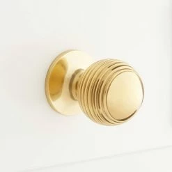 Signature Hardware Garneau 1 in. Brass Round Cabinet Knob in Matte Black