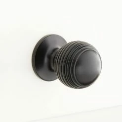 Signature Hardware Garneau 1 in. Brass Round Cabinet Knob in Polished Nickel