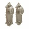 Signature Hardware Victorian Brass Dummy Knob and Plate Set in Brushed Nickel