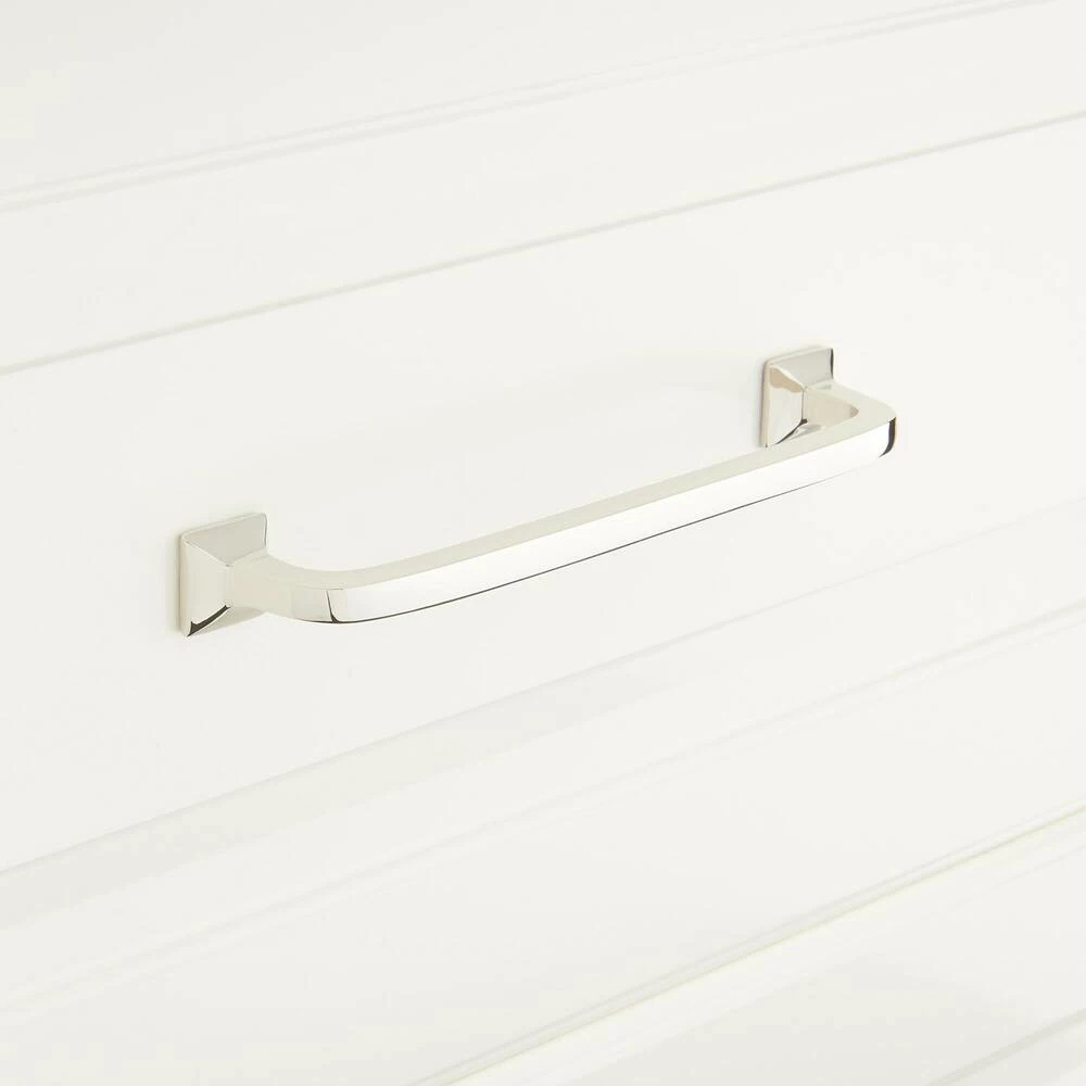Signature Hardware Klein 3/4 x 6-5/8 in. Brass Cabinet Pull in Polished Brass