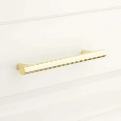 Signature Hardware Strasbourg 1/2 x 4-3/8 in. Brass Cabinet Pull in Antique Brass