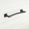 Signature Hardware Klein 3/4 x 6-5/8 in. Brass Cabinet Pull in Satin Brass