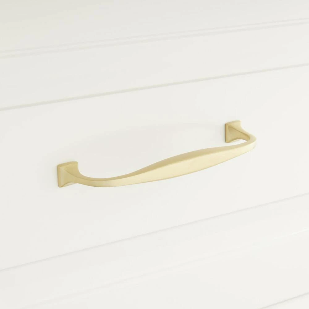 Signature Hardware Dowling 6-1/4 in. Brass Cabinet Pull in Matte Black