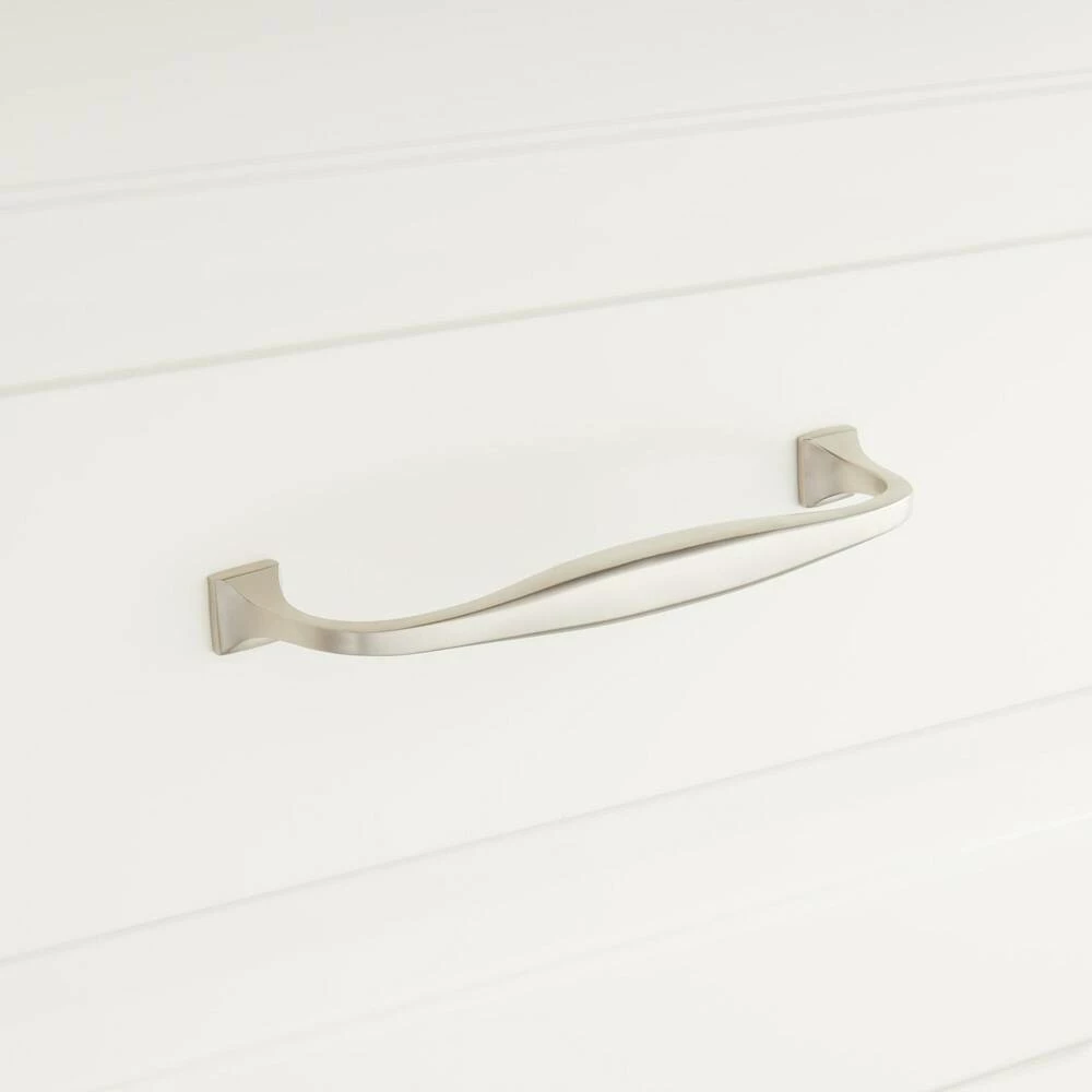 Signature Hardware Dowling 6-1/4 in. Brass Cabinet Pull in Polished Nickel