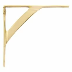 Signature Hardware Classic 5-1/4 in. Brass Shelf Bracket in Polished Brass