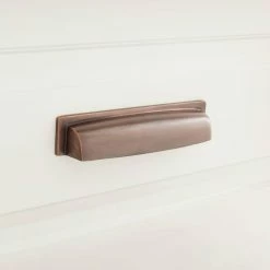 Signature Hardware Edvard 5 in. Brass Cup Pull in Oil Rubbed Bronze