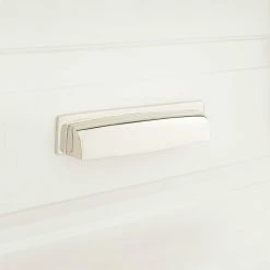 Signature Hardware Edvard 5 in. Brass Cup Pull in Polished Nickel