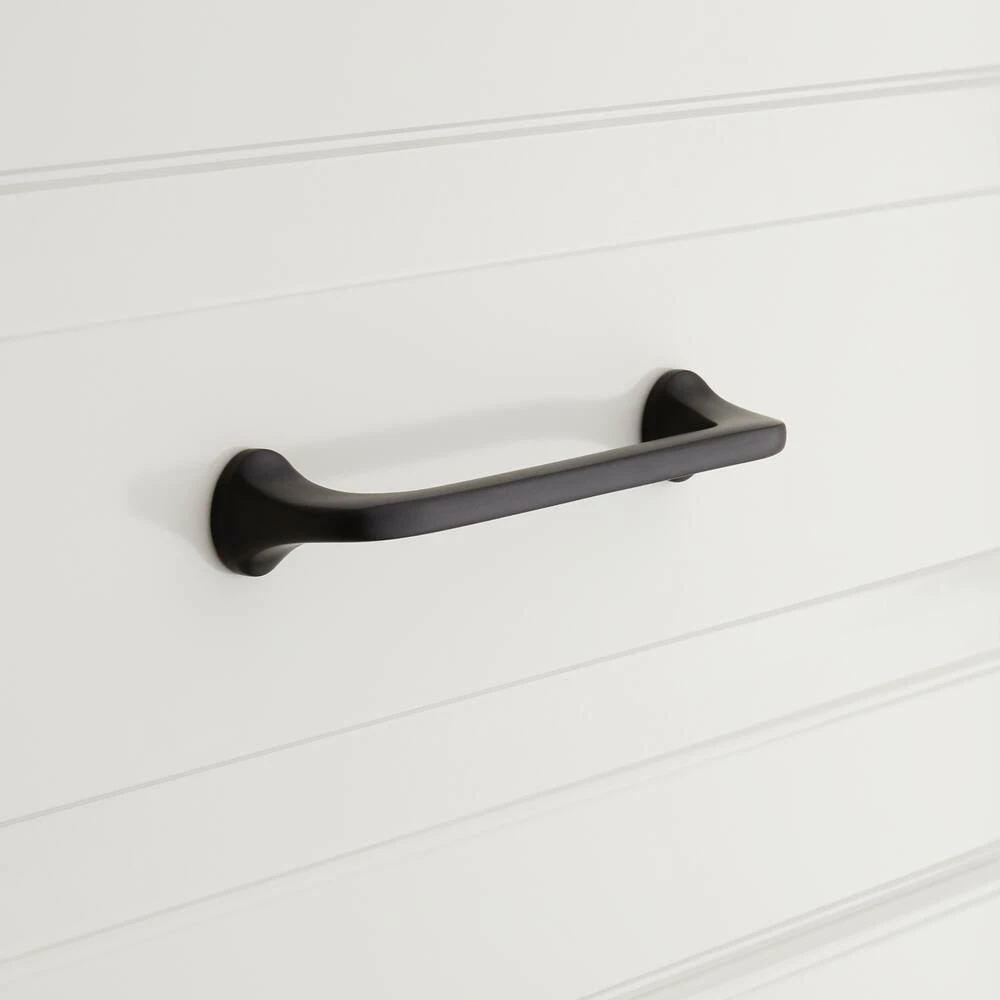 Signature Hardware Amarilla 4-3/4 in. Solid Brass Cabinet Pull in Black