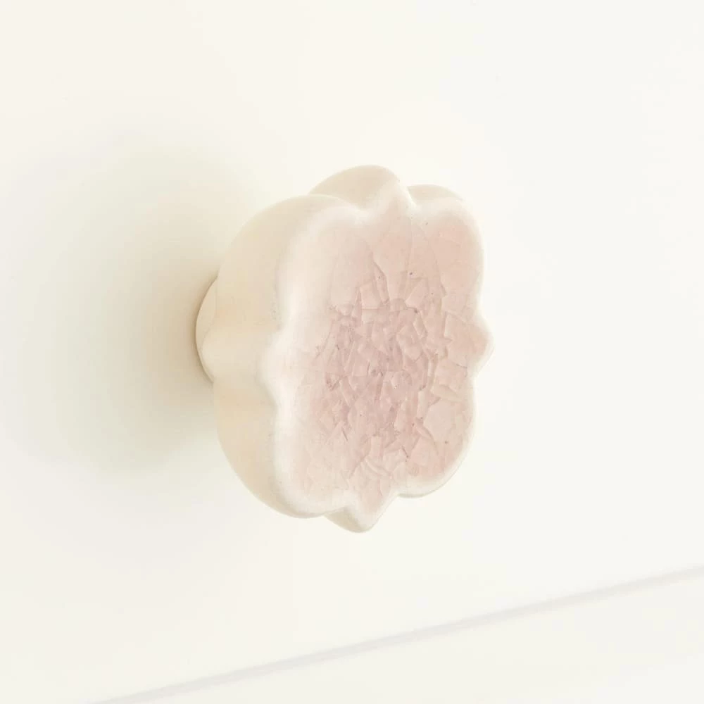 Signature Hardware Barreau 1-3/4 in. Porcelain Quatrefoil Cabinet Knob in Rosewood