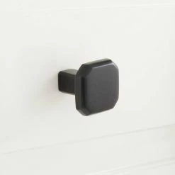 Signature Hardware Dowling 1-3/8 in. Brass Cabinet Knob in Matte Black
