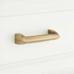 Signature Hardware Rindahl 3-3/8 in. V-shaped Cabinet Pull in Antique Brass