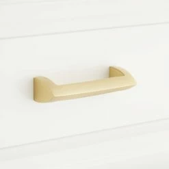 Signature Hardware Rindahl 3-3/8 in. V-shaped Cabinet Pull in Satin Brass