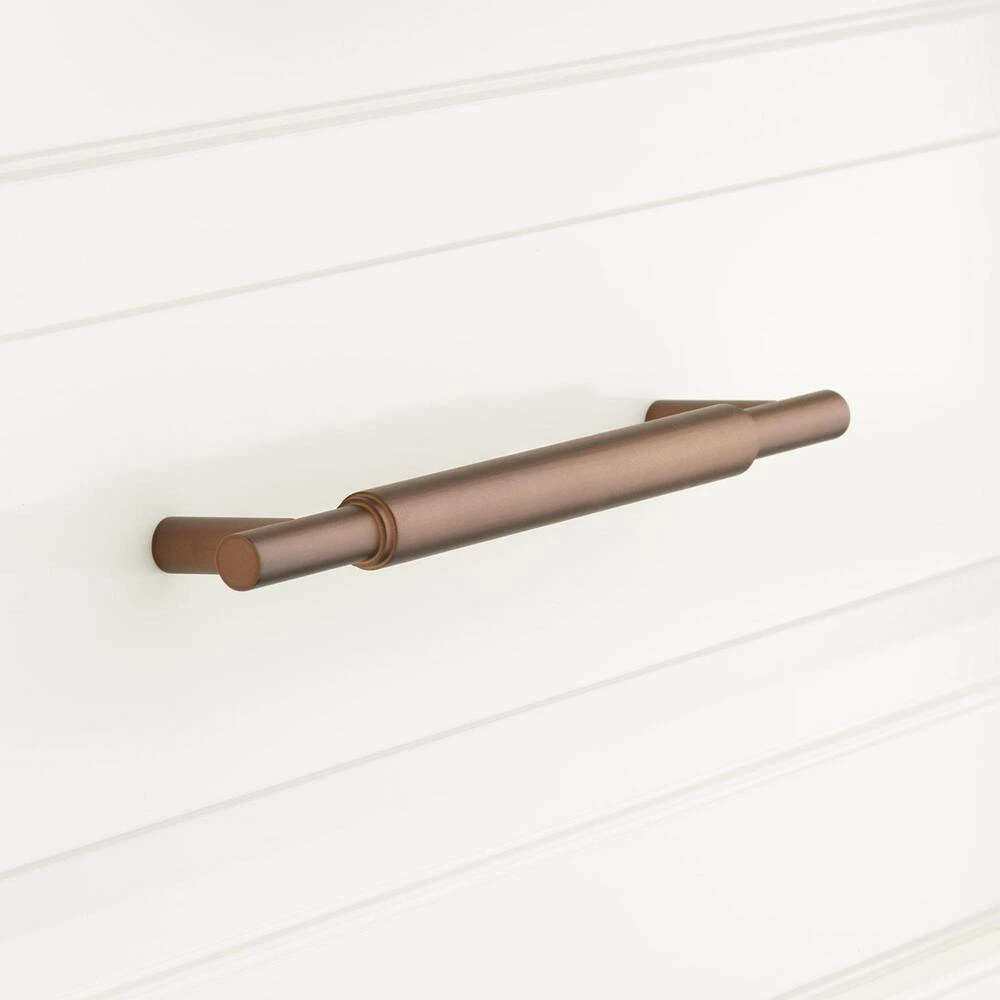 Signature Hardware Colmar 1/2 x 5-1/4 in. Brass Cabinet Pull in Brushed Nickel