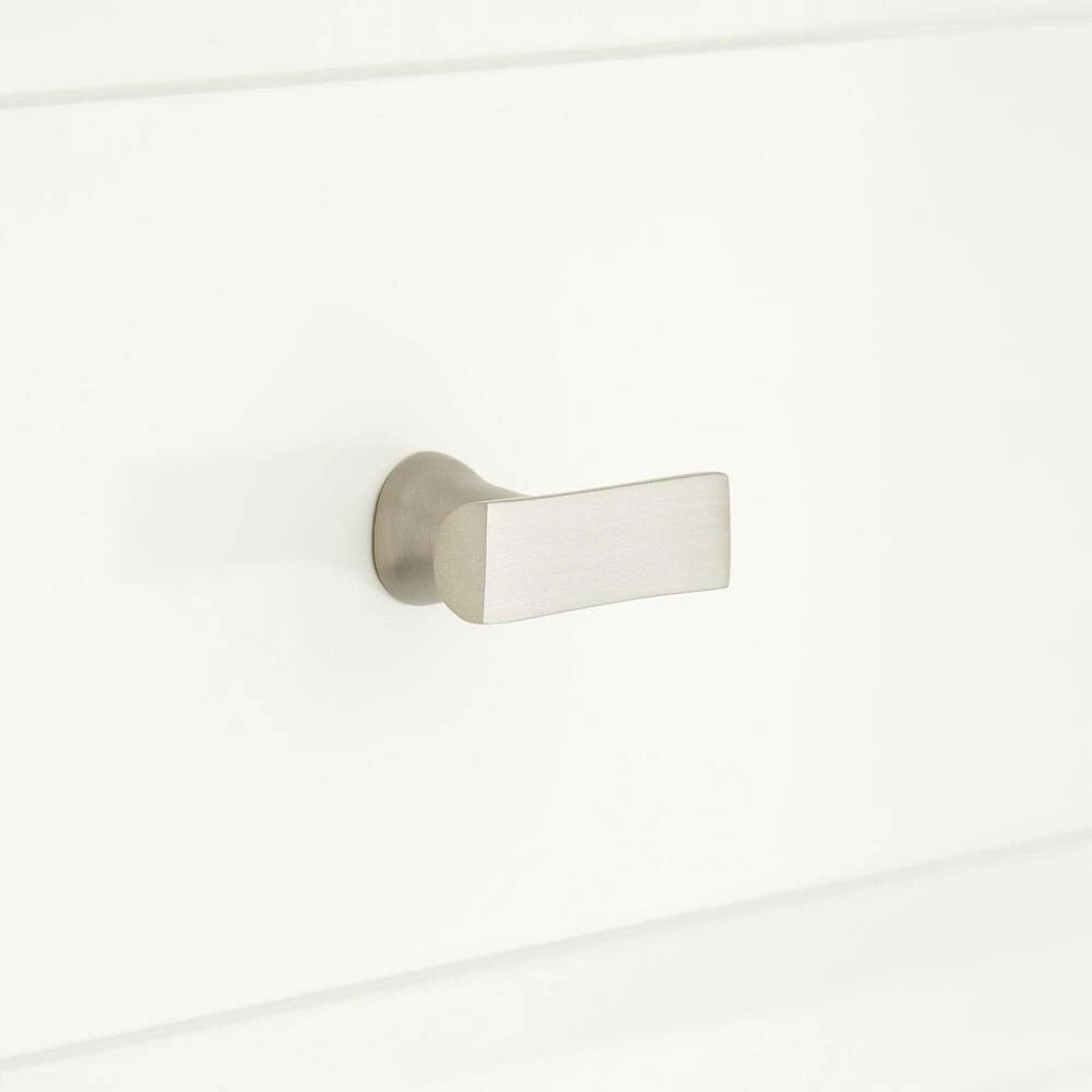 Signature Hardware Honfleur 1-1/2 in. Brass T-shaped Cabinet Knob in Brushed Nickel