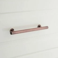 Signature Hardware Diehl 10 in. Adjustable Solid Brass Round Drawer Pull in Antique Copper