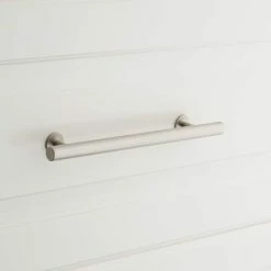 Signature Hardware Diehl 10 in. Adjustable Solid Brass Round Drawer Pull in Brushed Nickel