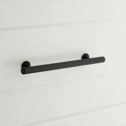 Signature Hardware Diehl 10 in. Adjustable Solid Brass Round Drawer Pull in Satin Black
