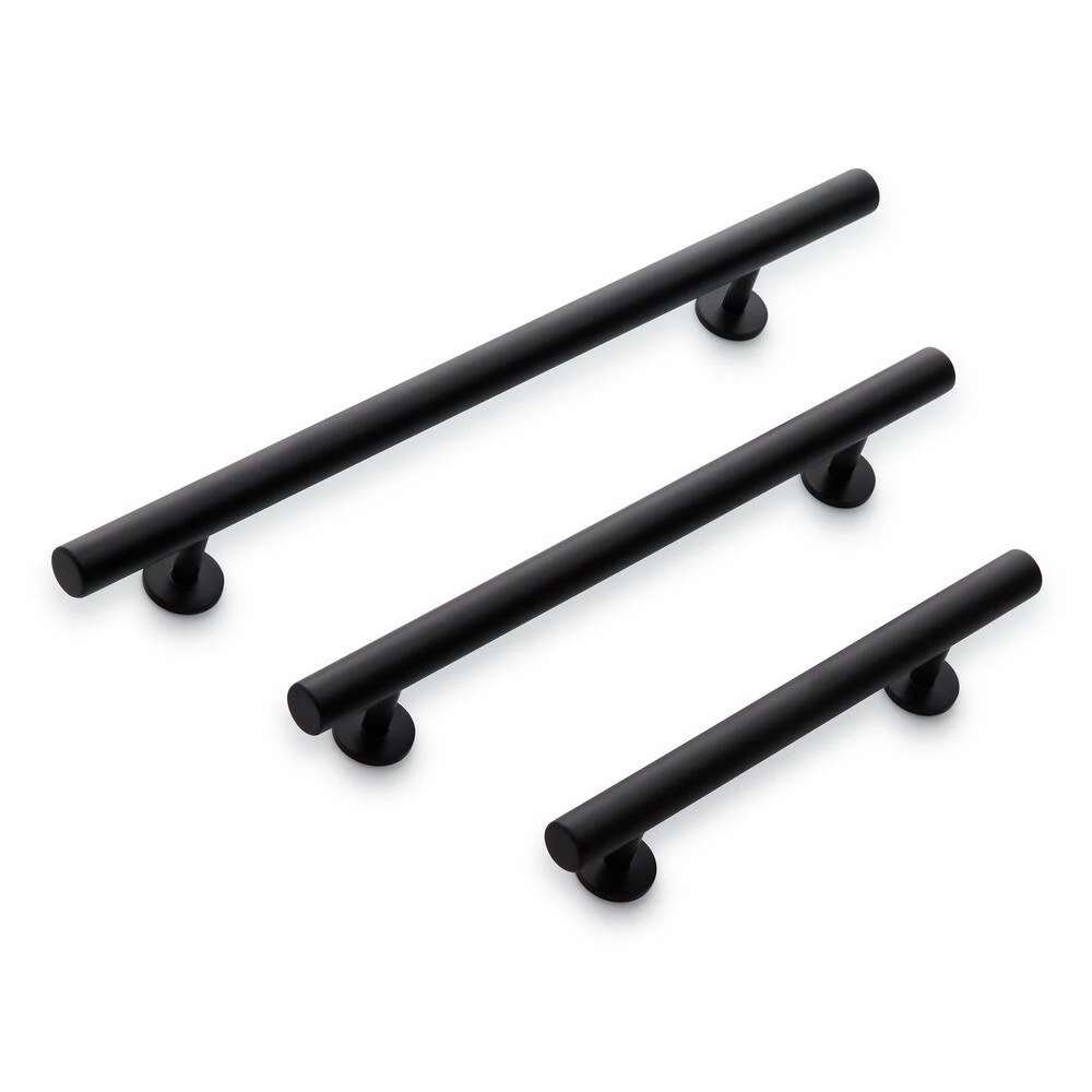 Signature Hardware Diehl 10 in. Adjustable Solid Brass Round Drawer Pull in Satin Black - Image 2