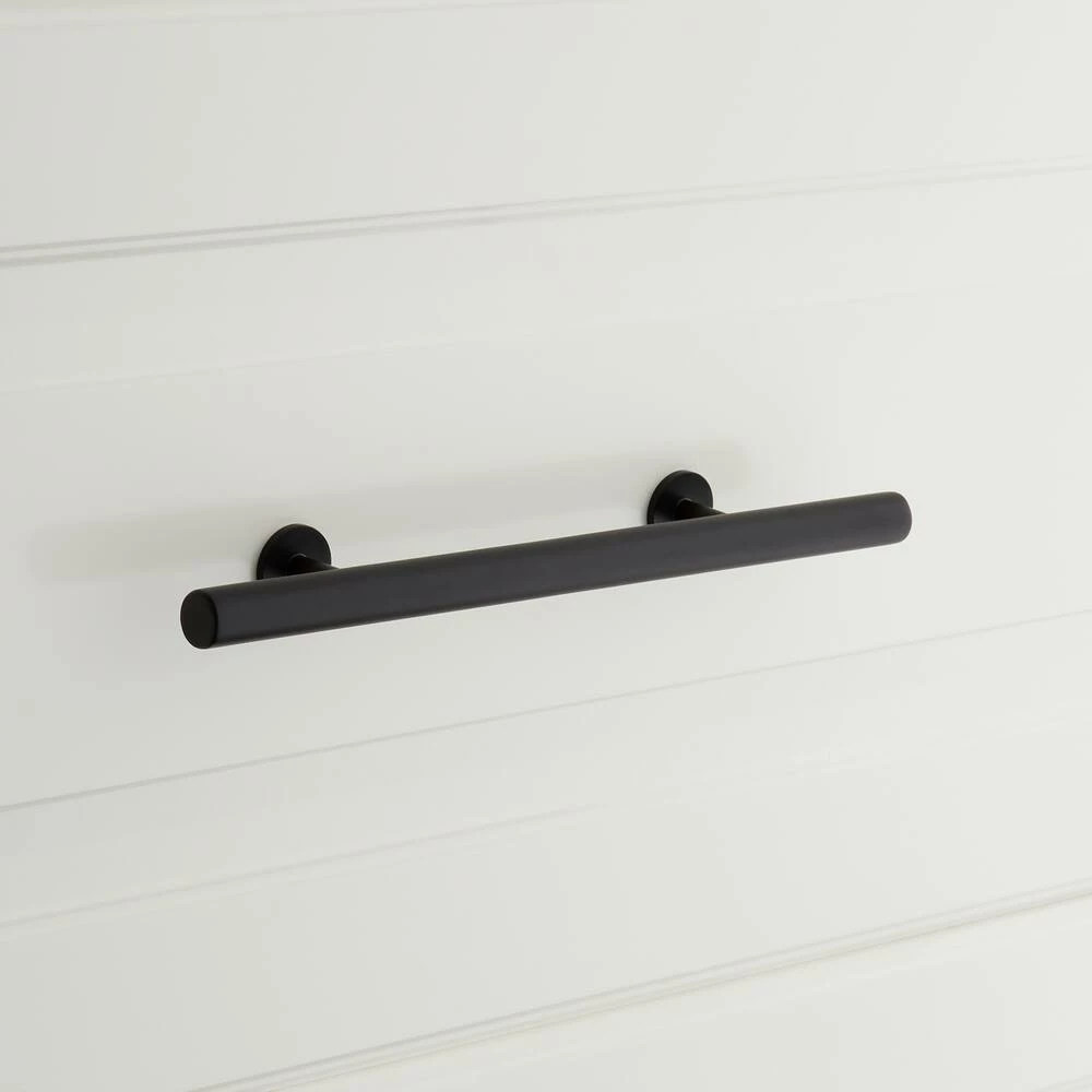 Signature Hardware Diehl 10 in. Adjustable Solid Brass Round Drawer Pull in Satin Black - Image 3