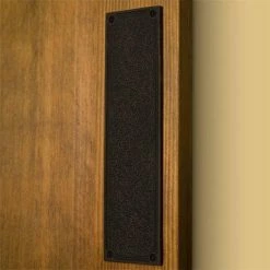Signature Hardware 2-3/4 in. Rough Iron Push Plate in Black Powder Coat