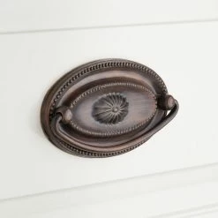 Signature Hardware Hepplewhite 2-1/4 x 4-3/8 in. Brass Large Oval Drawer Pull in Oil Rubbed Bronze