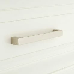Signature Hardware Levitt 1/2 x 5-3/8 in. Brass Cabinet Pull in Brushed Nickel