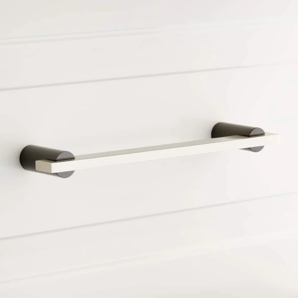 Signature Hardware Masella 5-1/8 in. Rectangular Cabinet Pull in Black Nickel with Brushed Nickel