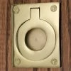 Signature Hardware 2-3/4 x 2-1/8 in. Brass Large Rectangular Recessed Ring Pull in Polished Brass