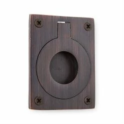 Signature Hardware 2-3/4 x 2-1/8 in. Brass Large Rectangular Recessed Ring Pull in Antique Brass