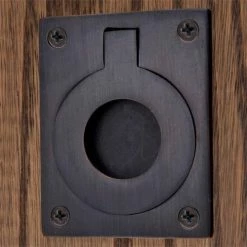 Signature Hardware 2-3/4 x 2-1/8 in. Brass Large Rectangular Recessed Ring Pull in Oil Rubbed Bronze