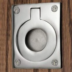 Signature Hardware 2-3/4 x 2-1/8 in. Brass Large Rectangular Recessed Ring Pull in Chrome