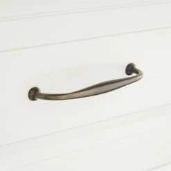 Signature Hardware Padilla 4-7/8 in. Brass Cabinet Pull in Brushed Nickel