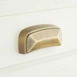 Signature Hardware Bresnick 3-3/8 in. Brass Bin Pull in Antique Brass