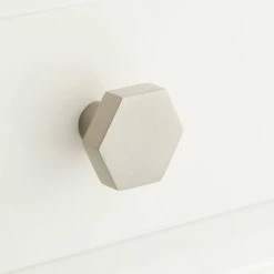 Signature Hardware Khoit 1-1/4 x 1-1/2 in. Brass Hexagonal Cabinet Knob in Black