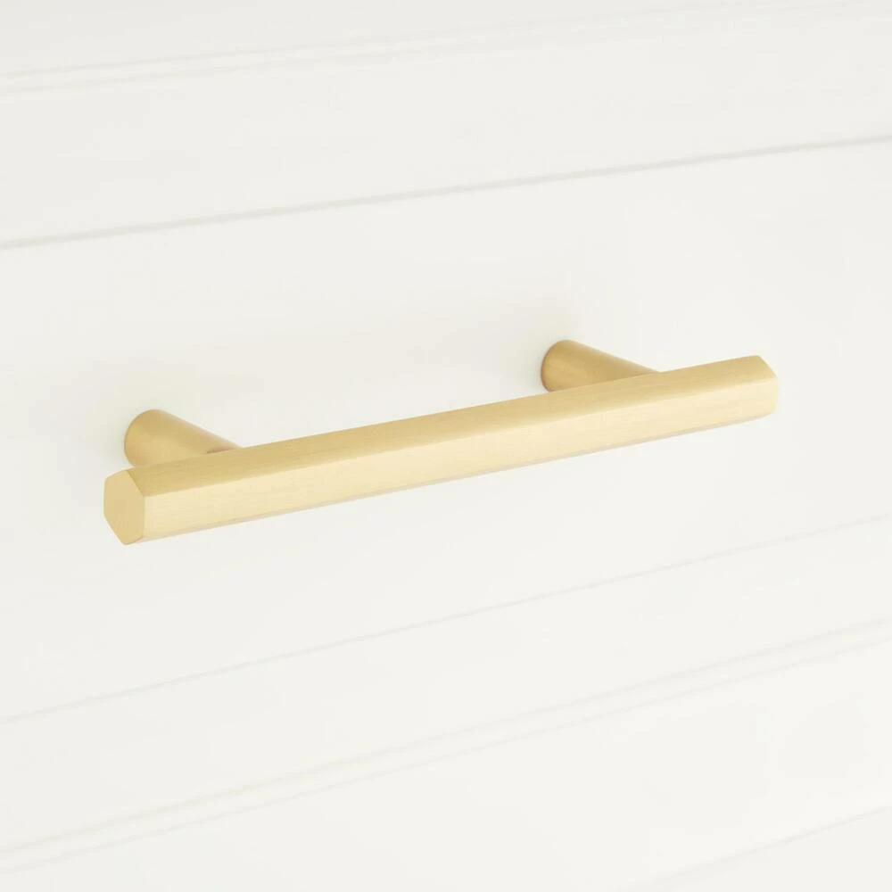 Signature Hardware Khoit 1/2 x 6 in. Brass Cabinet Pull in Polished Rose Gold
