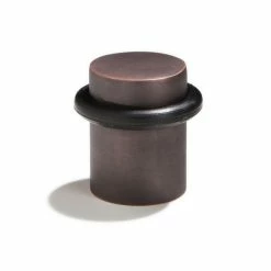 Signature Hardware Contemporary 1-1/2 in. Brass Floor Mounted Door Stop in Oil Rubbed Bronze