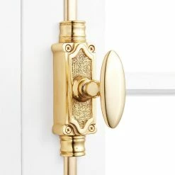 Signature Hardware Stepney STEPNEY BRASS DOOR CREMONE BOLT - P