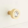 Signature Hardware Leon 1-1/4 in. Brass Round Cabinet Knob in Satin Brass