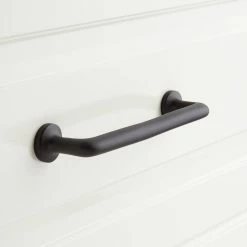 Signature Hardware Belfast 7 in. Solid Brass Cabinet Pull in Satin Black