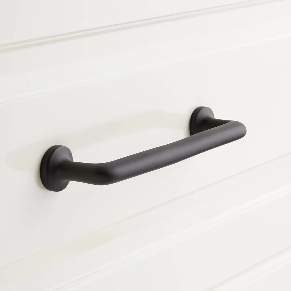 Signature Hardware Belfast 7 in. Solid Brass Cabinet Pull in Satin Black