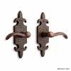 Signature Hardware Cousteau 2-3/4 in. Lever Privacy Interior Door Set Left Hand Lever Set in Antique Brass
