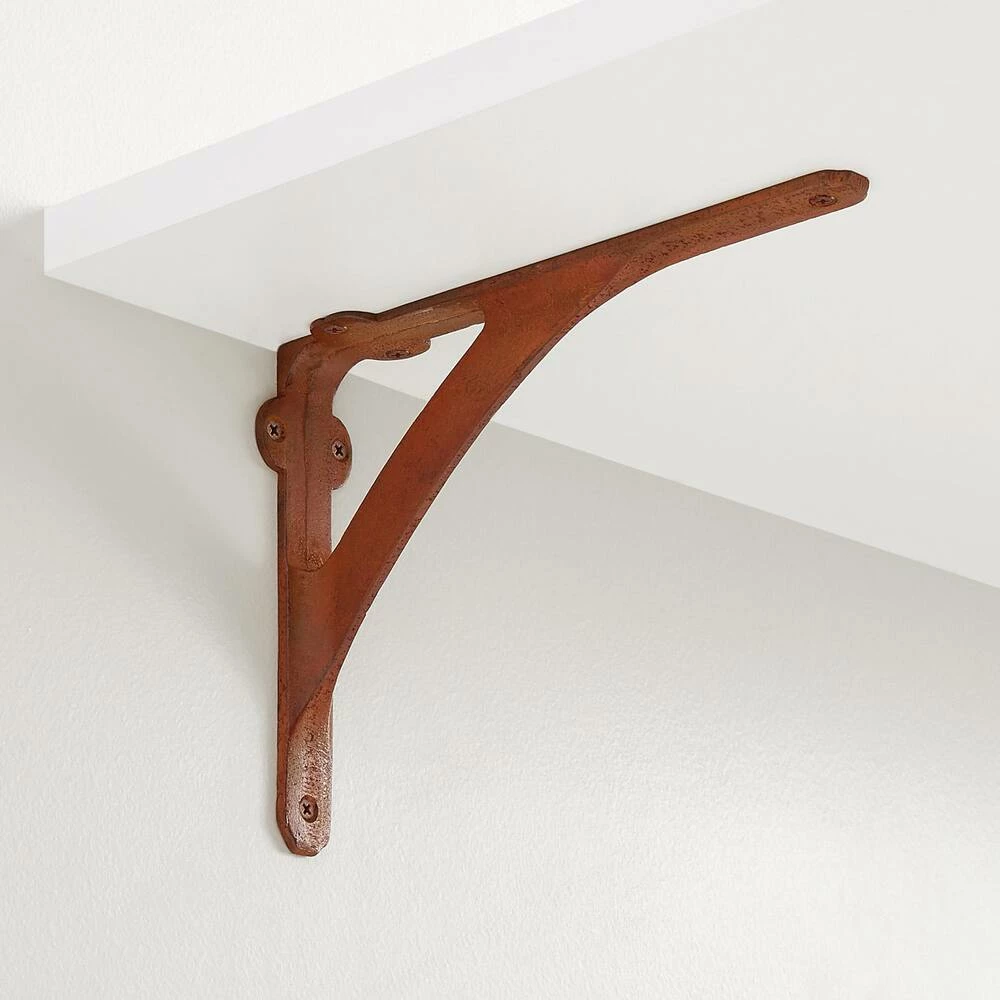 Signature Hardware Classic 7-3/8 in. Iron Shelf Bracket in Rust