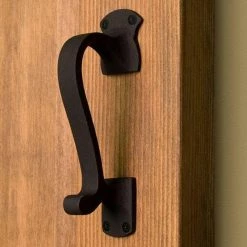 Signature Hardware Esmour 6-1/2 in. Cast Iron Door Pull in Black Powder Coat