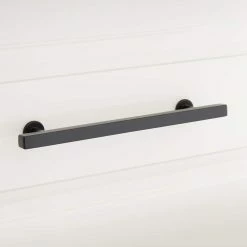 Signature Hardware Diehl 6 in. Rectangular Adjustable Cabinet Pull in Matte Black