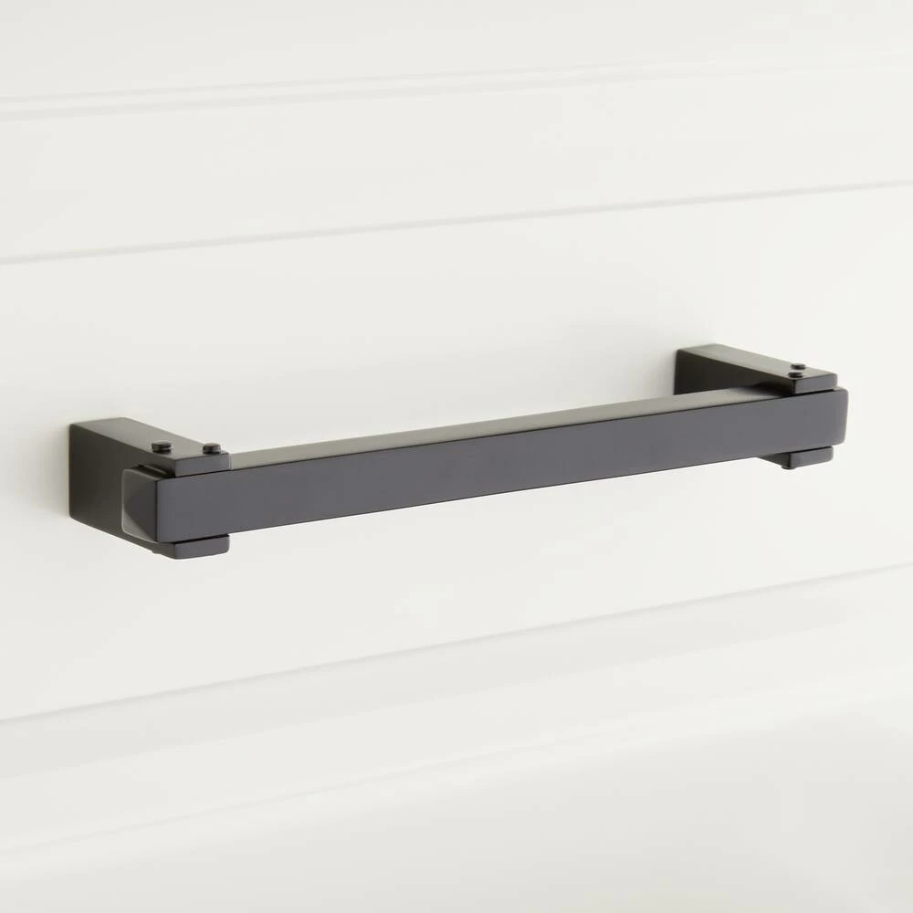 Signature Hardware Hovland 7 in. Rectangular Cabinet Pull in Matte Black
