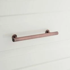 Signature Hardware Diehl 8 in. Adjustable Solid Brass Round Drawer Pull in Antique Copper