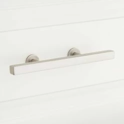 Signature Hardware Diehl 6 in. Rectangular Adjustable Cabinet Pull in Brushed Nickel